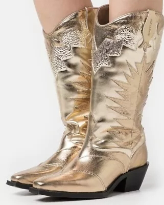 Allsaints Dixie Cowboy Boots Uk Size 7 Sold Out • £85.55