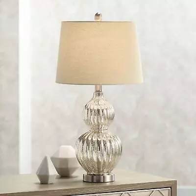 Lili Modern Table Lamp 25  High Fluted Mercury Glass For Bedroom Living Room • $59.95