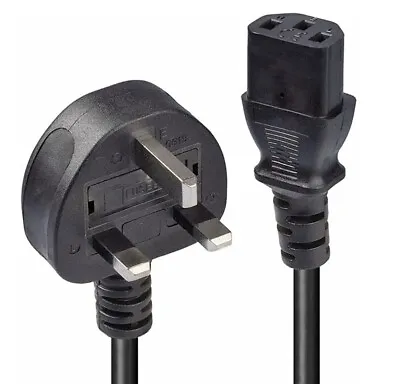 Kettle Lead UK Mains 3/5/10/13 Amp Power Cable  PCs TVs IEC C13 Socket  1-2M • £5.99