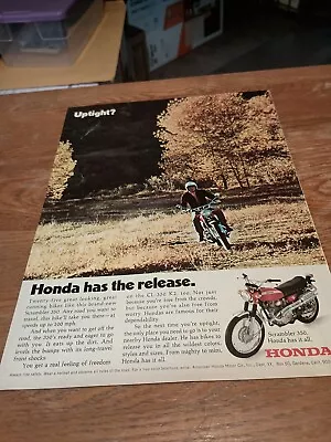 1970 Honda SCRAMBLER 350 Motorcycle Photo Vintage Print Ad • $400