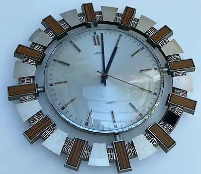 £9.99 • Buy Vintage Metamec Sun - Starburst Wall Clock Mid Century Modern MCM 60's/70's