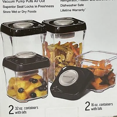 $21.99 • Buy Cuisinart Fresh Edge 8pc Vacuum Seal Food Storage Container Set System