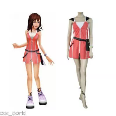 Kingdom Hearts Kairi Girls Pink Dress Skirt Cosplay Costume Hand-Costum • $34.46