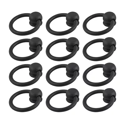 12 Cabinet Ring Pulls Mission Black Wrought Iron | Renovator's Supply • $94.99