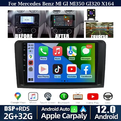 For Mercedes Benz Ml Gl Ml350 Gl320 X164 Car Radio Stereo GPS Carplay Android 12 • $149.62