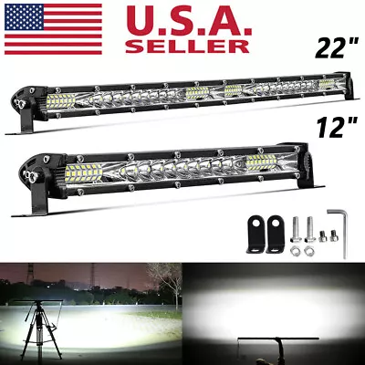 NEW 7 10 20 30 Slim LED Light Bar Spot Flood Combo Work Offroad SUV Driving ATV • $10.43