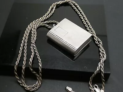 Vintage BOOK PILL BOX Signed Sterling Silver 925 Pendant Necklace Chain 30  • $145