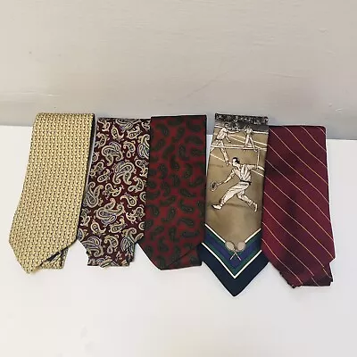 Lot Of 5 Brooks Brothers Ties Silk Cotton Multi Color Paisley Foulard Golf • $25