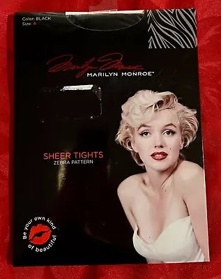 New Gina Group Marilyn Monroe Sheer Zebra Pattern Tights Black Size A • £14.20