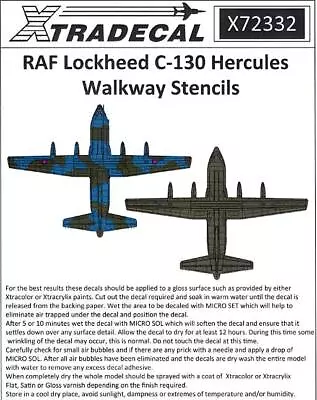 Xtra Decals 1/72 LOCKHEED C-130 HERCULES WALKWAY STENCILS Royal Air Force • $9.99