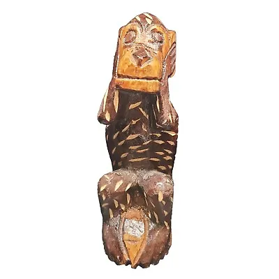 $12.99 • Buy Vintage Hand Carved Wooden Hear No Evil Monkey 6.5  Tall Figurine Statue