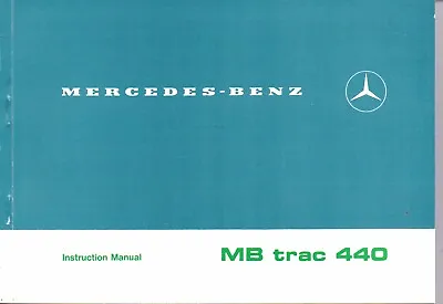 Mercedes-Benz MB-trac 440 700 800 Factory Operating Instruction Manual - NEW • £35