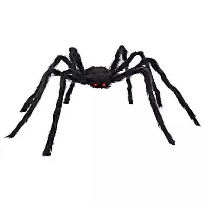 FE# Halloween Spider Black & Hairy - Giant Scary Home Decor Prank Toy (150cm) • $33.33