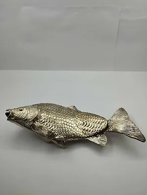 Vintage Silver Plated Metal Fish Figure Napkin Holder Italian Design Home Decor • $47