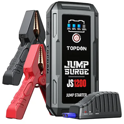 TOPDON 1200A Jump Starter Portable 12V Car Battery High Booster Power Bank  • $109.99