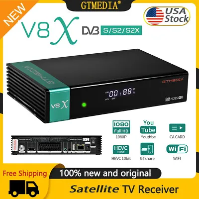 $36.99 • Buy FTA Digital Satellite Receiver DVB-S2/S2X Wifi H.265 4K HD 1080P PVR Sat TV Box