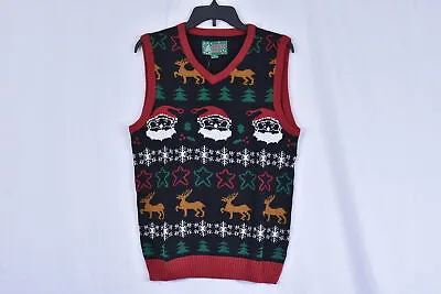 $16.99 • Buy Men's Ugly Christmas Sweater All Over Vest, Black, Small