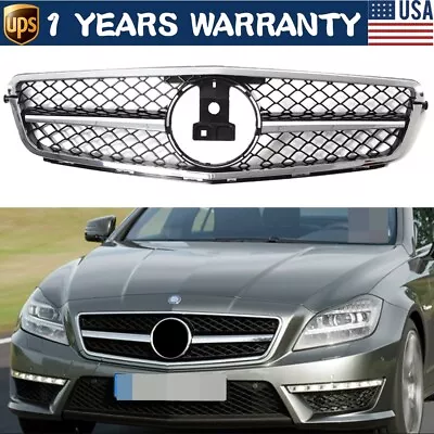 Chrome AMG Style Grille Grill For Mercedes-Benz W204 C180 C250 C300 C350 2008-14 • $52.19