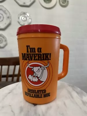 Vtg I'm A Maverick Bull 32oz Insulated Mug Cup Gas Station USA Aladdin Thermos • $74.98