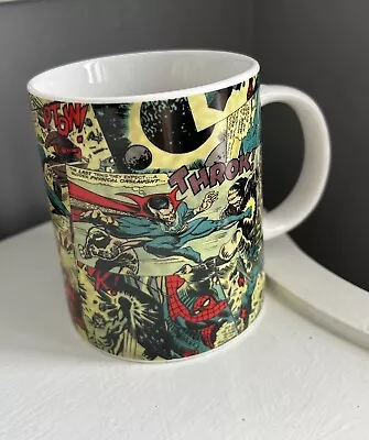 Marvel Superhero Comic Strip Mug Hulk Spider-Man Iron Man Captain America • £6