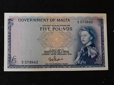 1949 Government Of Malta $5 Pounds  • $180