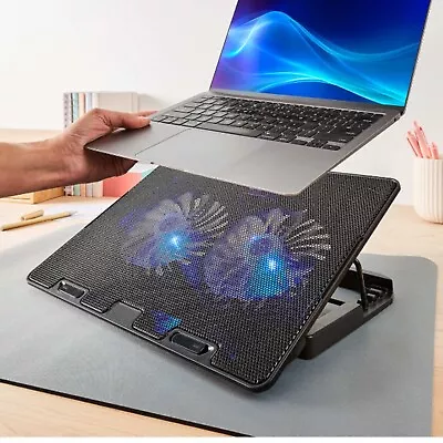 Portable Gaming Laptop Cooling Pad USB Ports Computer USB Fan Stand Cooler Table • $21.89