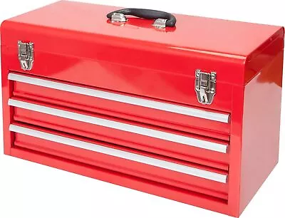 ANTBD133-XB Torin 20  Portable 3 Drawer Steel Tool Box With Metal Latch Closure • $64.99