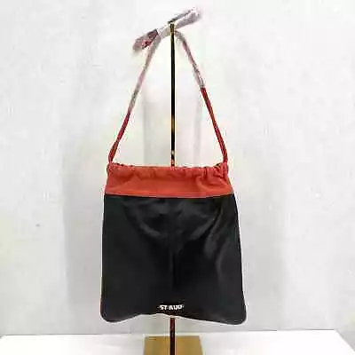 $144.99 • Buy STAUD Shoulder Bag Womens Black Brown Leather Medium Drawstring Flat NWOT