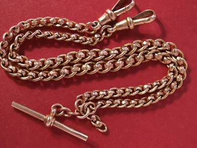 Antique 9ct Gold RollerBall Roller Ball Albert Pocket Watch Chain 14 1/2'' 21.7g • £600