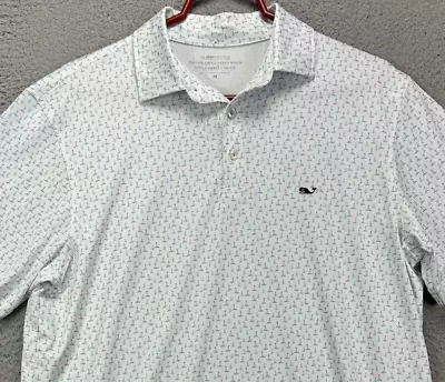 Vineyard Vines Shirt Mens Medium OTG White Lighthouse Boat Sankaty Golf Polo NEW • $47.50