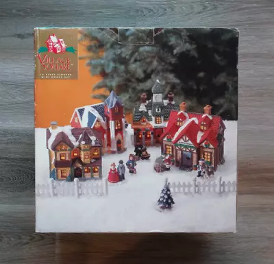 Mervyn’s Christmas Village Square 12 Piece Starter Set Complete RARE 1997 • $120