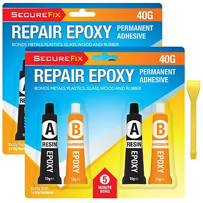 4-8 Epoxy Glue Resin Strong Adhesive Kit Hardener Bonds Metal Plastic Wood Glass • £3.99