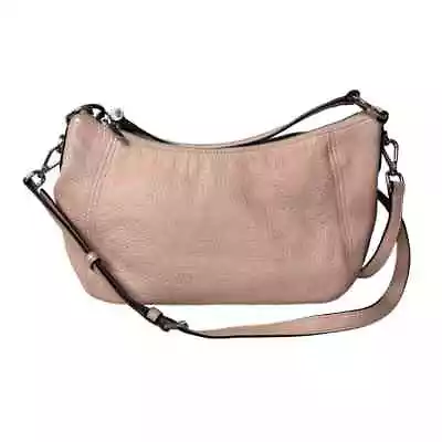 Michael Kors Charlotte Zip Top Handbag Blush Pink Pebbled Leather Shoulder Purse • $42.99