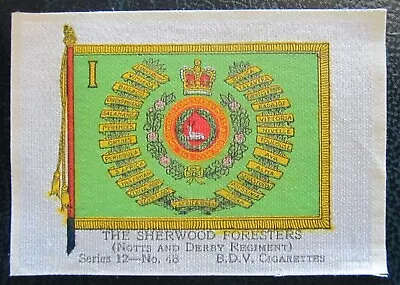 £2.95 • Buy BDV Cigarette Silks Card Ww1 1915 Military Sherwood Foresters Regimental Colour