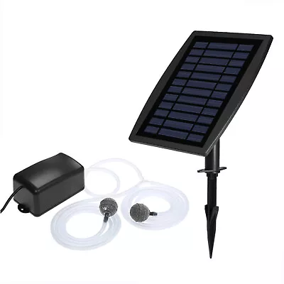 Solar Powered Oxygen Pump Air Oxygenator Aerator For Outdoor Pond Fish Tank Set • $28.90