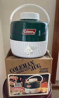 Coleman Snow-Lite Jug Vintage Original Box!  1 Gallon 1982? KMart Green • $25