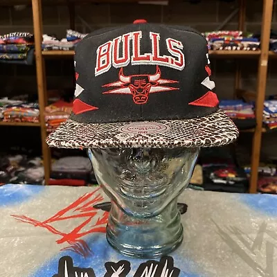 Mitchell & Ness Chicago Bulls Diamond Snapback Hat Snakeskin Bill • $59.99