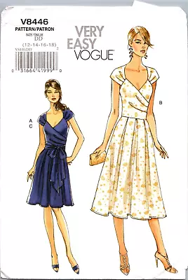 Vogue Pattern 8446 Very Easy Dress Fitted Lined Bodice Sweetheart Neck Sz 12-18 • $9.99