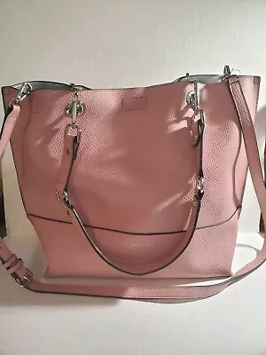 Calvin Klein Sonoma Reversible Tote With Pouch Powder Pink & Silver Crossbody • £27.31