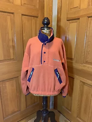 Timberland Women’s  VTG 90s Weathergear Fleece Pullover Snap Orange Purple M USA • $49.99