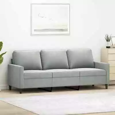 3-Seater Sofa Light Grey 180 Cm Velvet • $415.51