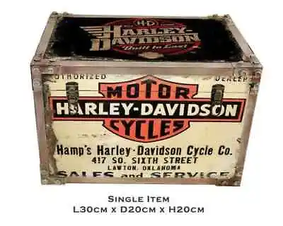 £23.50 • Buy 1 Harley Davidson Cycles Wooden Storage Chest Trunk Retro Vintage Large Tool Box