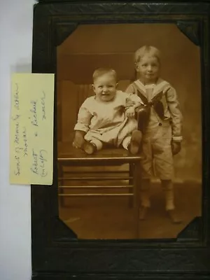 F35 Vintage Original 4x6  PHOTO In Folder ROBERT & RICHARD MOSER Bro. Kids Sepia • $6.29