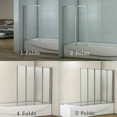 £96 • Buy AICA 1/2/4/5 Fold Folding Pivot Shower Bath Screen Glass Door Panel Bathroom