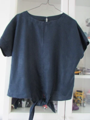 £10.99 • Buy MARKS & SPENCER 'Pure Linen' Navy Tie Front   Top  ~ Size UK 12