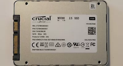 Crucial CT275MX300SSD1 FW:M0CR040 MX300 6Gb/s SED 275gb 2.5  Sata SSD • $71.85