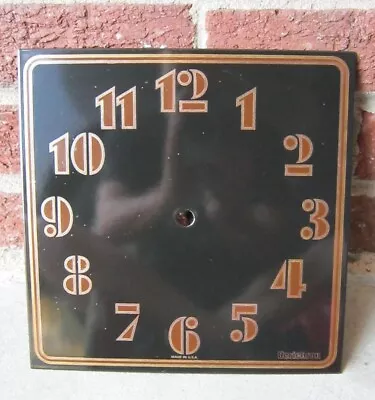 Vintage Verichron Clock Face Metal/steel Square Black Paint Made In Usa Exc.! • $29.95
