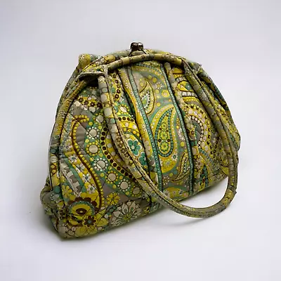2011 Vera Bradley Eloise Lemon Parfait Kiss Lock Shoulder Hand Bag Quilted • $20