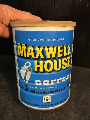 Vintage Maxwell House Coffee 2lb Restaurant Blend Coffee Can With Lid • $29.90