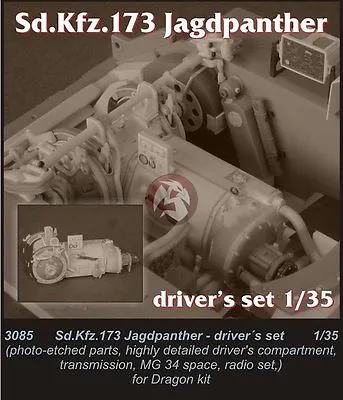 CMK 1/35 Sd.Kfz.173 Jagdpanther Driver's Compartment Set (for Dragon Kit) 3085 • $33.71